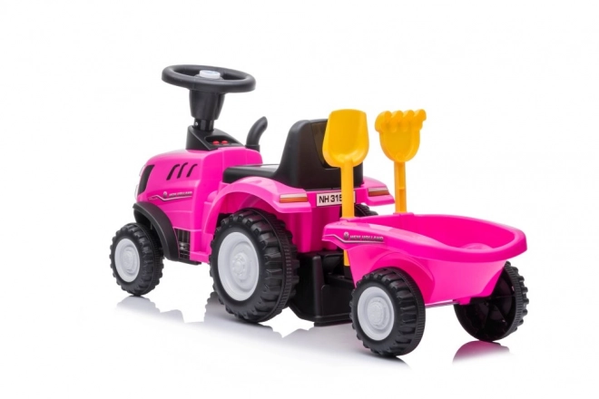 Riding Toy Tractor New Holland Pink