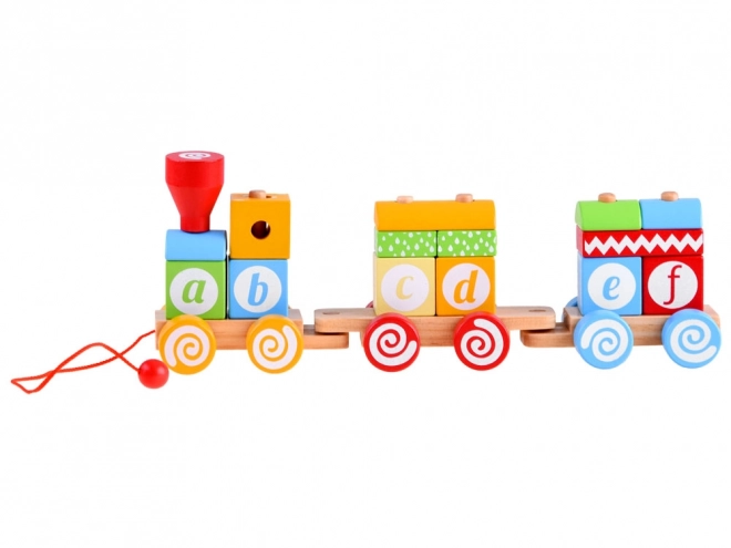 Wooden Train with Letter Blocks