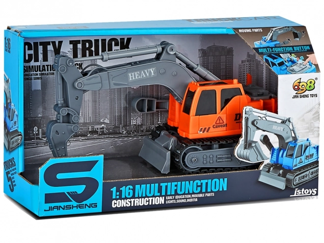 Toy Excavator with Movable Arm and Drill 1:16