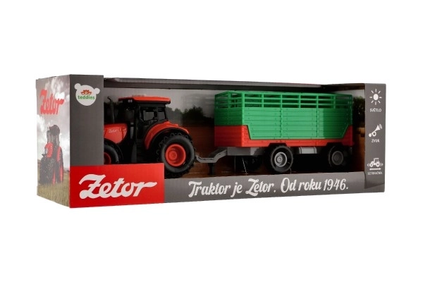 Farm Tractor with Trailer and Lights