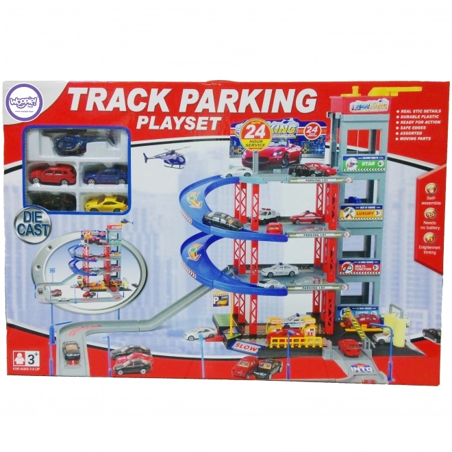 Woopie Multilevel Parking Garage with Car Wash and Helicopter
