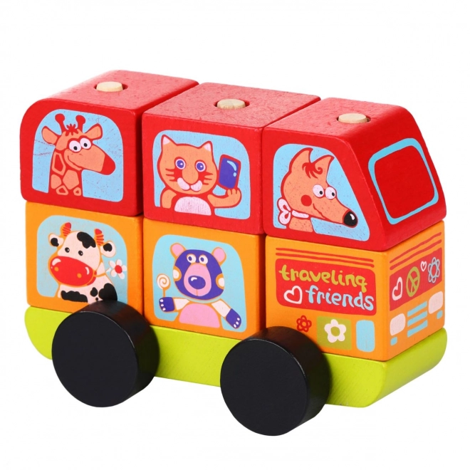 Cubika Happy Animals Minibus Wooden Puzzle 7 Pieces