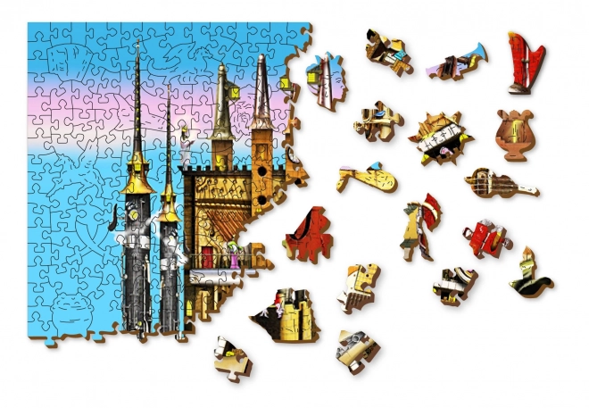 Wooden Music Castle Puzzle 2-in-1