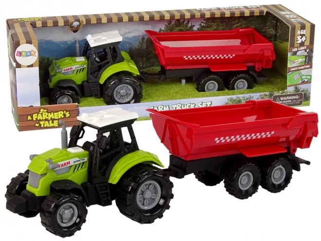 Green Tractor with Red Trailer Sound