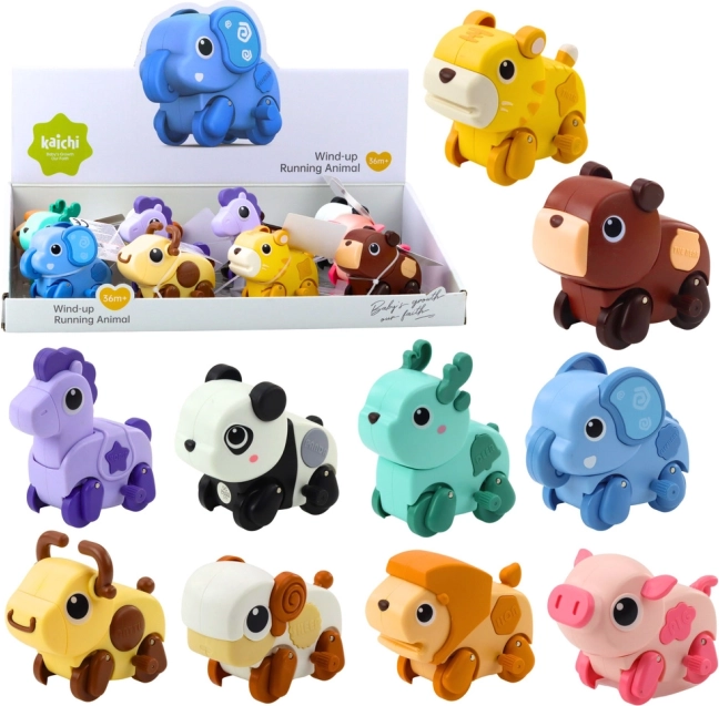 Wind-up rolling animal for toddlers – assorted