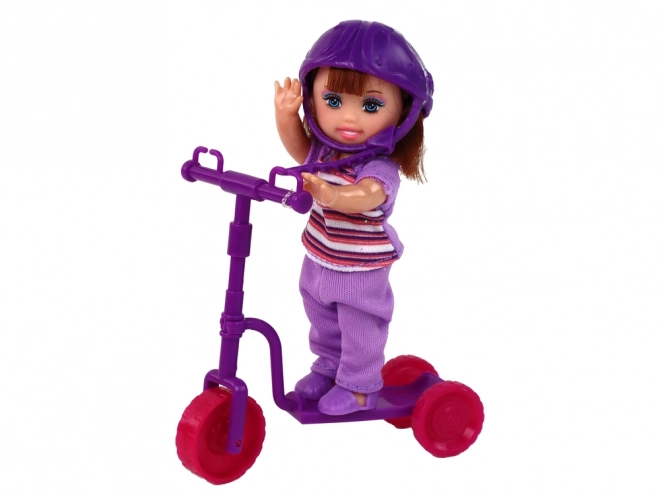 Lucy Doll Set with Pink Scooter and Skateboard