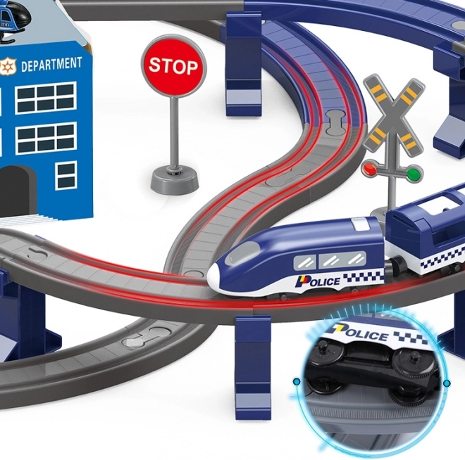 Set Treno Elettrico Con Auto Elicottero 92 Pezzi