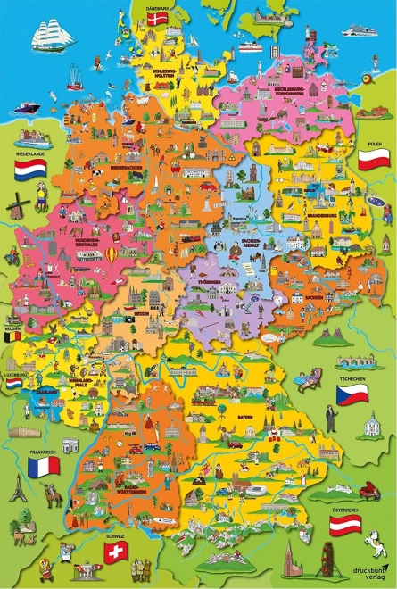 Cartoon Map of Germany Puzzle by Schmidt