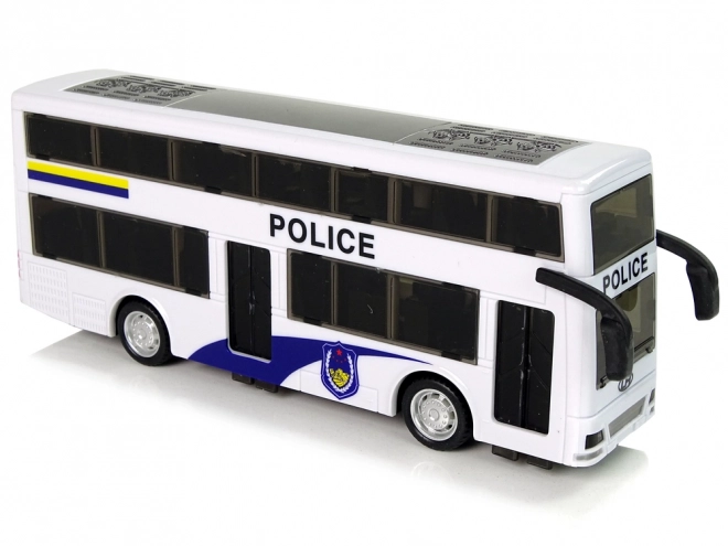 Double-Decker Police Bus with Sound and Pull-Back Mechanism