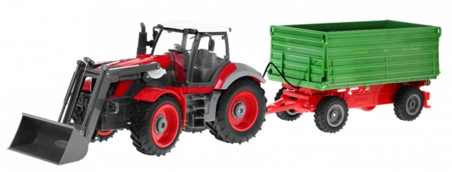 Remote Control Tractor with Trailer for Kids 3+ - Red and Green