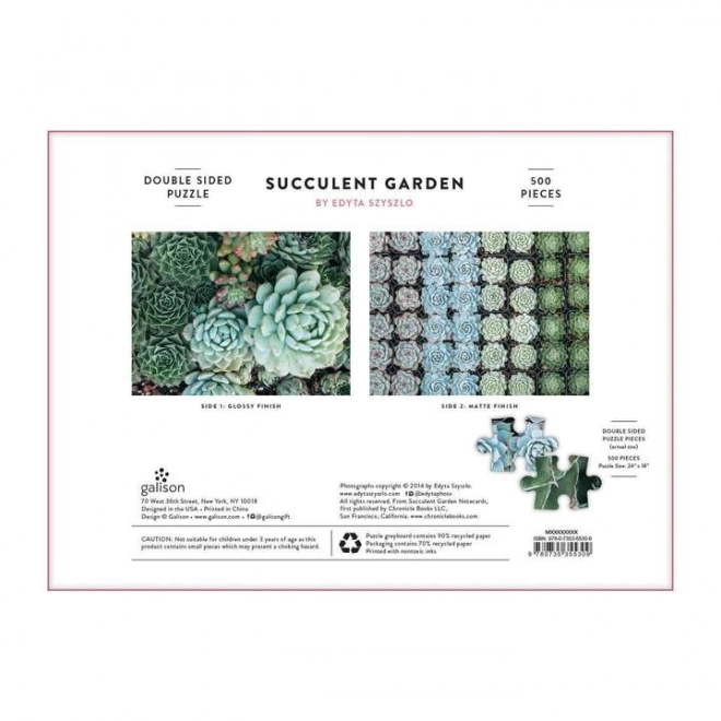 Galison Succulents Double-Sided Puzzle 500 Pieces