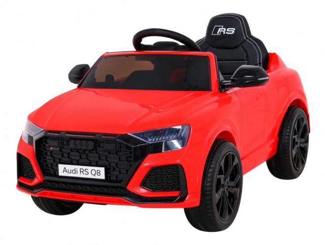 Audi RS Q8 Autobatéria + diaľkové ovládanie + pomalý štart + EVA + LED + MP3 USB – Červená