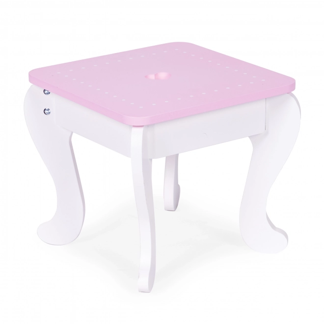 Large Toy Vanity for Kids with Mirror and Stool Set