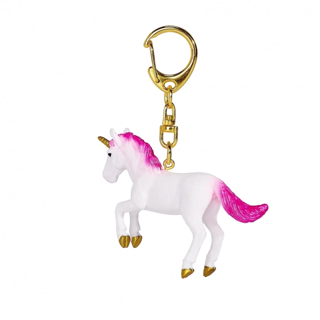 Neon Pink Unicorn Keychain in Leap