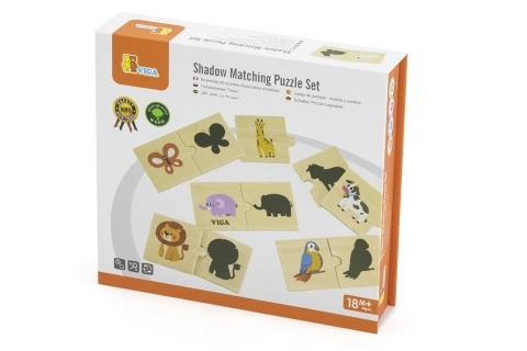 Wooden Memory Game Animal Shadows