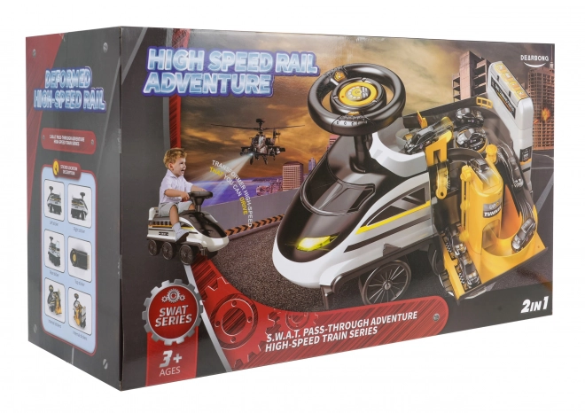 Interactive Ride-On Toy Police Train with Sound and Lights