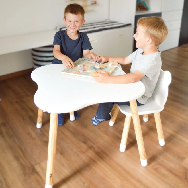 Wooden Bear Table with Chairs