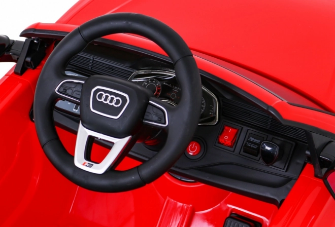 Audi RS Q8 Autobatéria + diaľkové ovládanie + pomalý štart + EVA + LED + MP3 USB – Červená