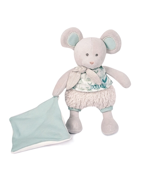 Plush Mouse Gift Set with Organic Cotton Blanket