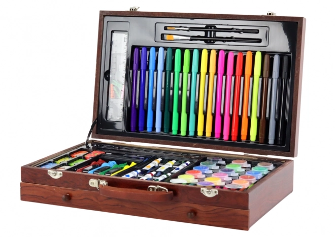 Art Set in Wooden Case with 123 Pieces