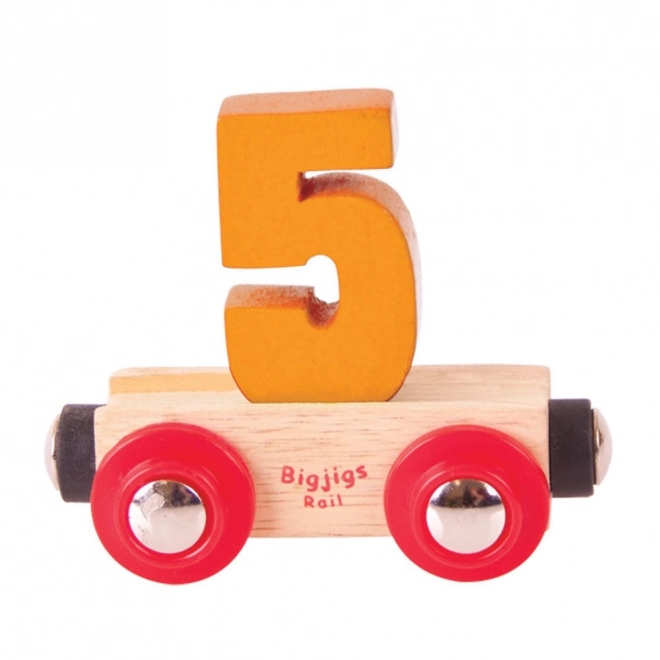 Wooden Number 5 Train Wagon