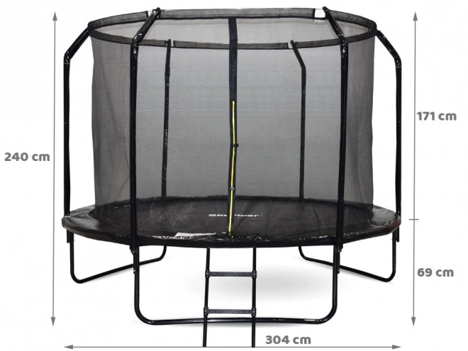 Outdoor trampoline with ladder