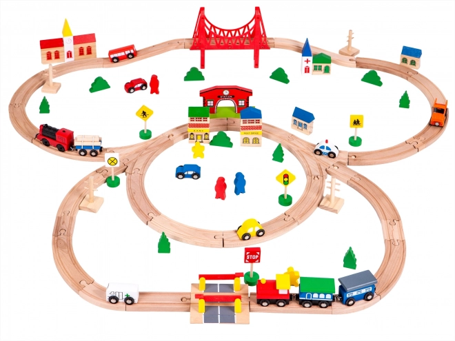 EcoToys Wooden Battery-Operated Train Set