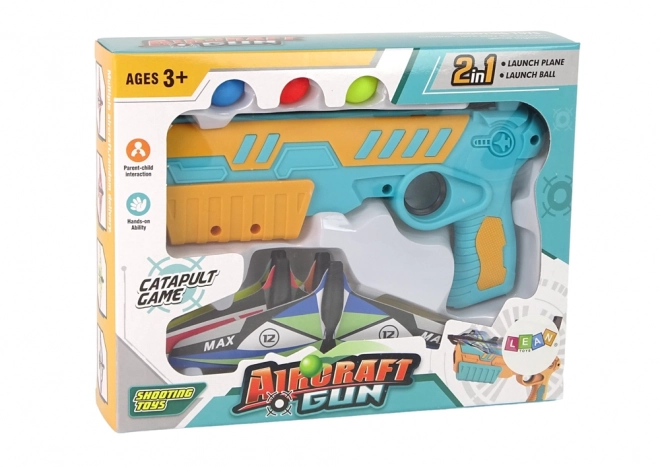 Airplane Launcher Gun 2-in-1 with Ball Shooter