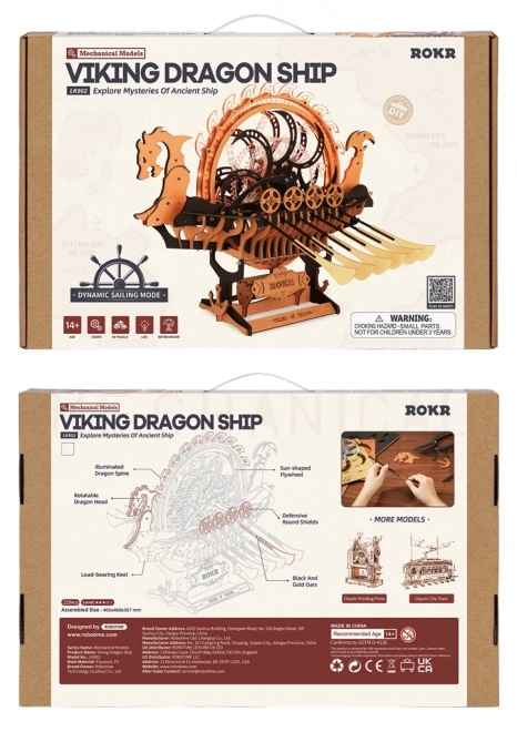 Robotic 3D Wooden Viking Dragon Ship