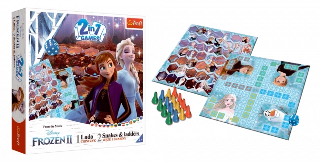 Soubor her 2v1 Člověče, nezlob se, Hadi a žebříky Frozen II/Ledové království II v krabici 24x24x5,5