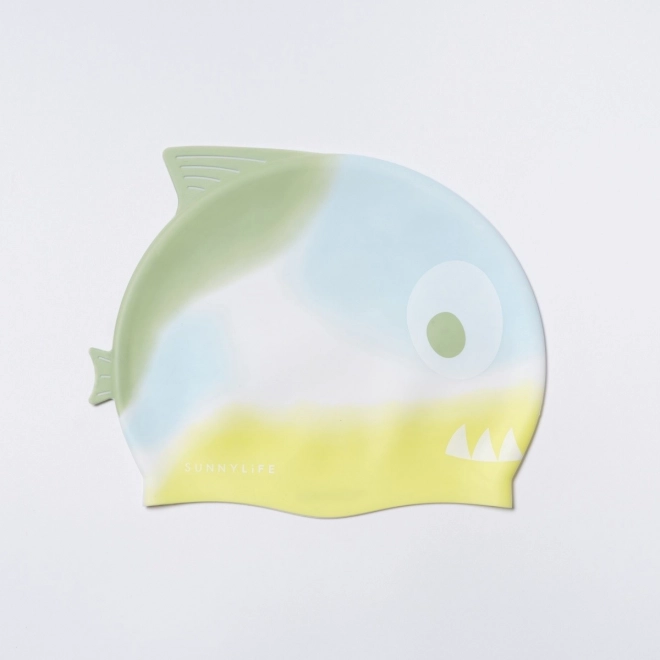 Swimming Cap - Shark Tribe in Khaki Ombre