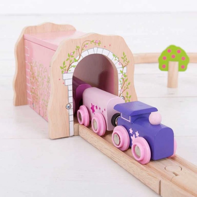 Pink Wooden Railway Tunnel