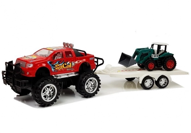 Friction Powered Off-Road Vehicle Set with Excavator