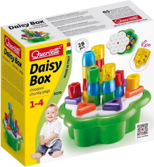 Mosaico costruttivo Quercetti Chunky Peggy in box a fiore