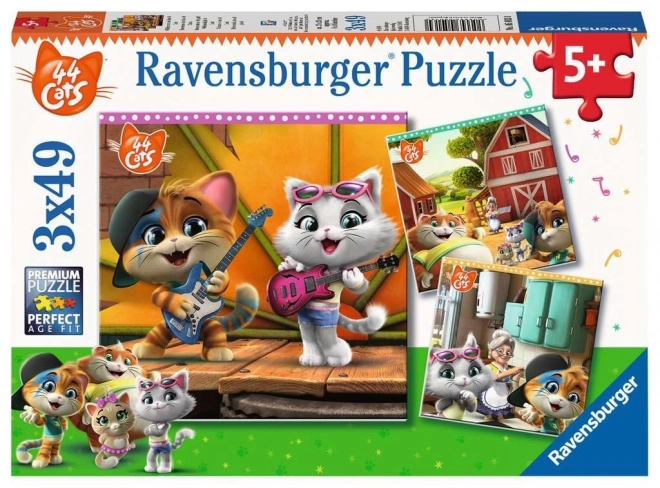 Ravensburger Welcome to 44 Cats 3x49 Piece Puzzle Set