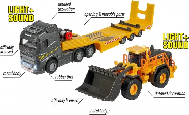 Majorette Grand Volvo Construction Truck and Loader Set