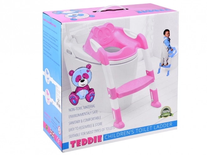 Pink Step Toilet Trainer with Adjustable Height