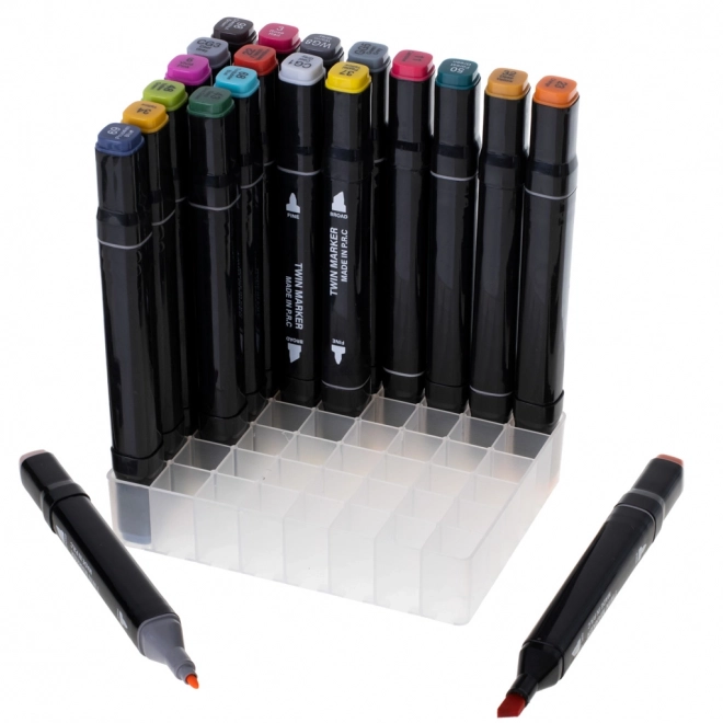 Dual-Tip Alcohol Markers Set with Stand