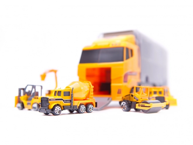 Truck Transporter with Construction Vehicles