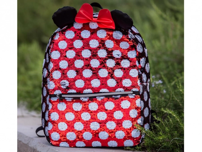 Charming Minnie Mouse Sequin Backpack