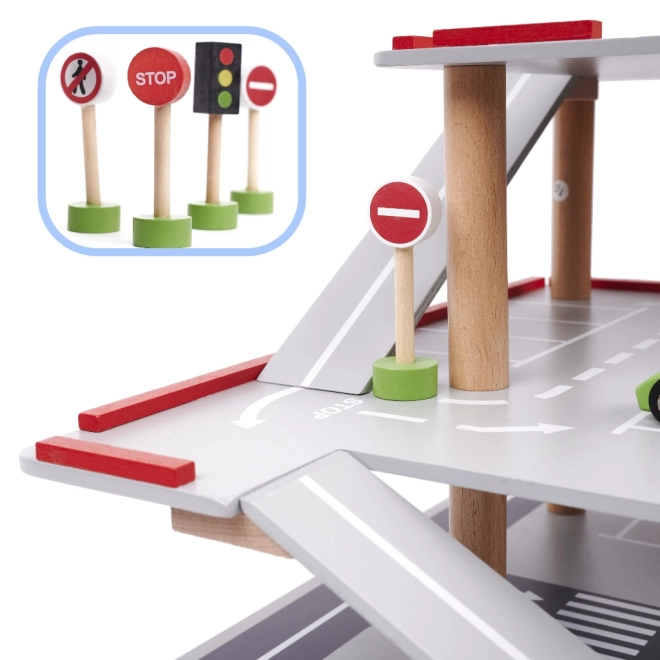 Wooden Multi-Level City Parking Garage