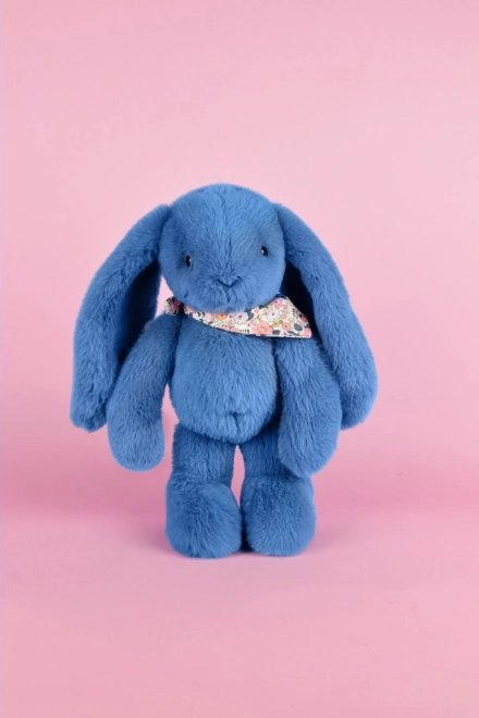 Plush bunny with blue scarf 35 cm