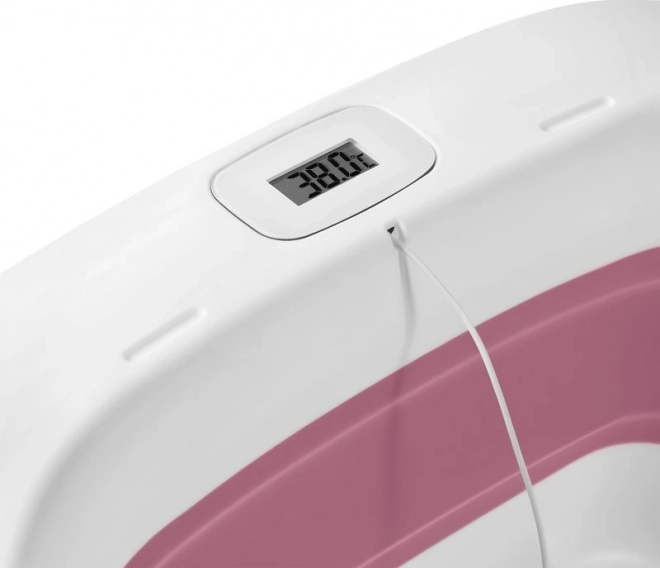 Lionelo Folding Baby Bathtub with Thermometer and Recliner Pink Magnolia