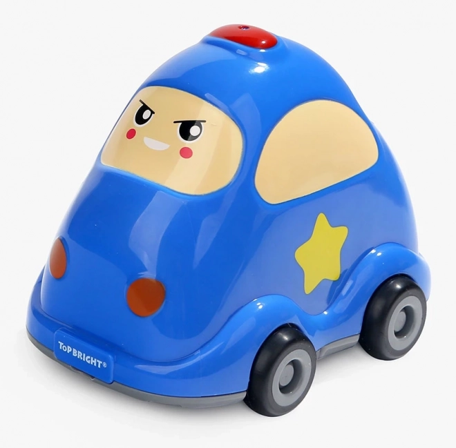 Top Bright Wooden Puzzle With Toy: Police Car