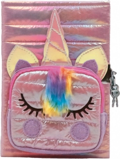 Unicorn diary with pocket pink