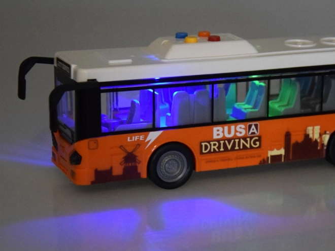 Large Orange Toy Bus with Lights and Sounds