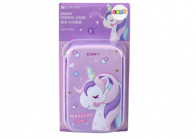 Large Unicorn Pencil Case Expandable 3D Violet