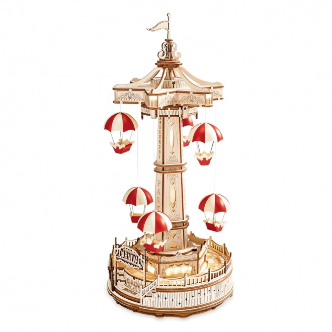 Rokr 3D Wooden Puzzle Music Box Parachute Tower