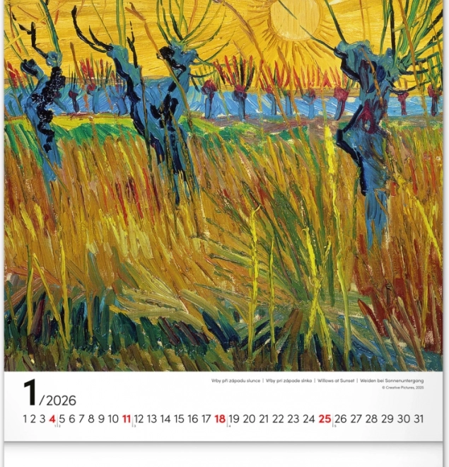 Calendario da parete Vincent van Gogh 2026