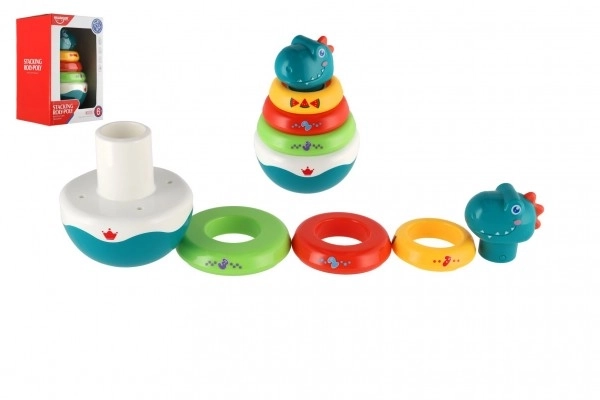 Roly Poly Dinosaur Stacking Pyramid Toy with Sound